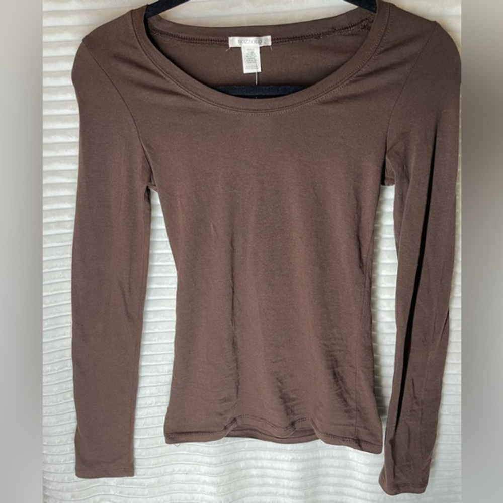 BOZZOLO MOCHA CREW NECK LONG SLEEVE